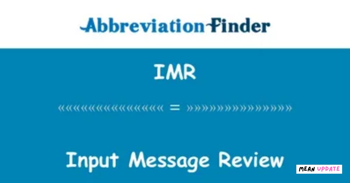What Does IMR Mean in Text